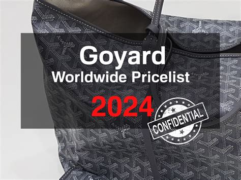 cost of a goyard tote|goyard japan price 2024.